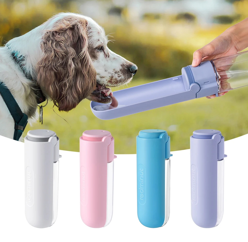 Botella de agua portátil para perros, tazón de viaje para beber al aire libre, tazón plegable, suministros para perros