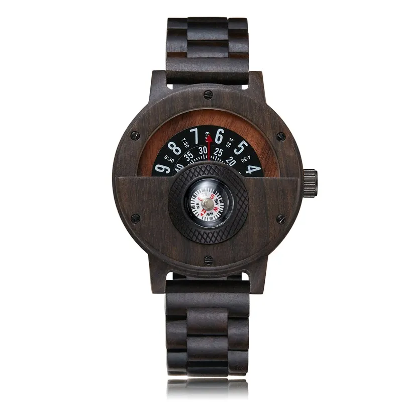 Black With Box Gorben многофункциональные деревянные наручные часы кварцевые наручные часы модные мужские и женские часы Деревянный ремешок кварцевые часы горячая распродажа - Цвет: Black With Box