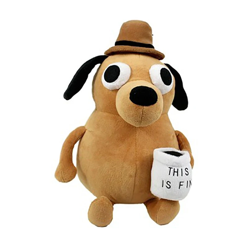 This Is Fine Meme Coffee Dog Plush Toy Soft Stuffed Doll Animals Kids Gift for Children Boy Birthday | Игрушки и хобби
