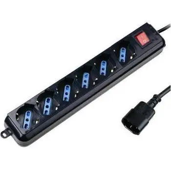 

Power Strip 6 seater Italian Bipasso VDE plug black