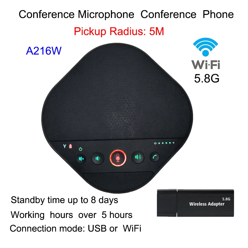 Портативный беспроводной USB динамик для конференц связи с микрофоном встреч в
