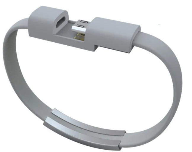 FUNIQUE кабель для передачи данных для мобильного телефона плетеные браслеты и браслеты для мужчин и женщин панк Usb зарядный кабель Lether браслет ювелирные изделия - Окраска металла: type-c gray