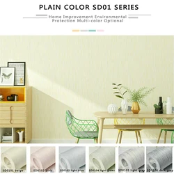 0.53m X 9.5m Roll American Modern Minimalist Plain 3D Non-woven Wallpaper Living Room Bedroom Linen Warm Background Wall Sticker