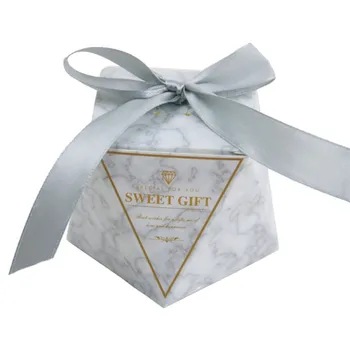 

50pcs/set Candy Boxes Octagon Exquisite Carton Box and Bags Sweet Gift Wedding Guest Favors Event Party Supplies nm