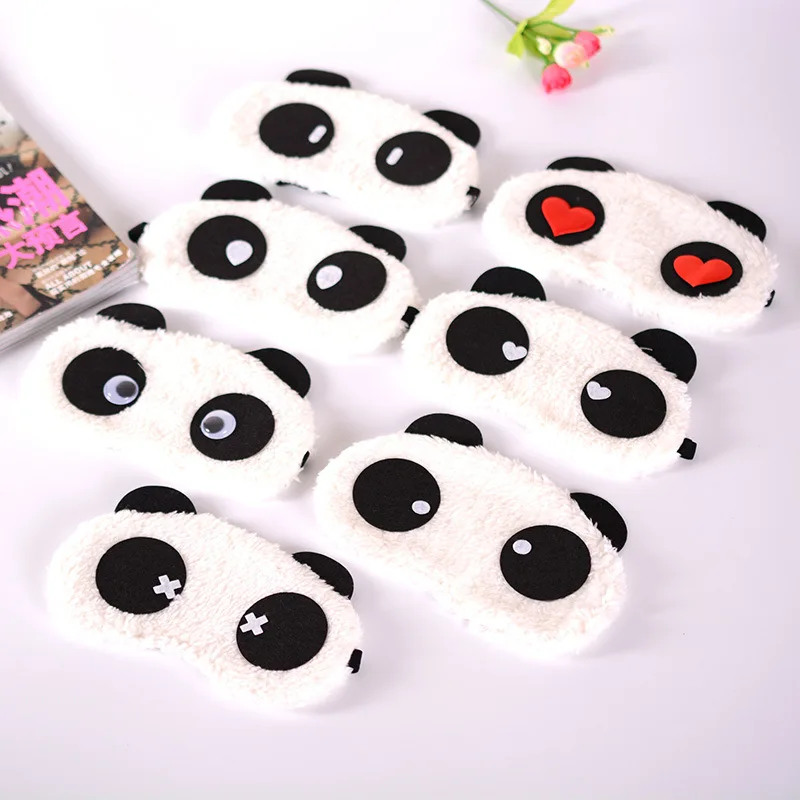 

Plush Sleep Mask Kids Panda Eye Cover Sleeping Mask Cartoon Sleeping Eye Mask Travel Rest Eyepatch Eye Blindfolds Band Shade
