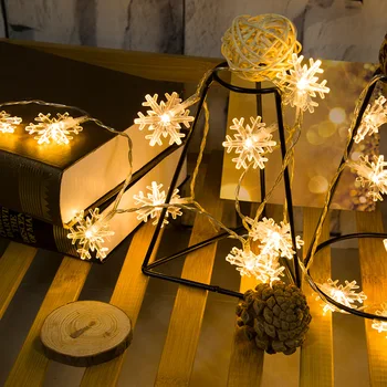 

LED String Lights Christmas Tree Snowflake Shape Small Lanterns Festive Warm Lighting Battery USB Indoor Wedding Decoration