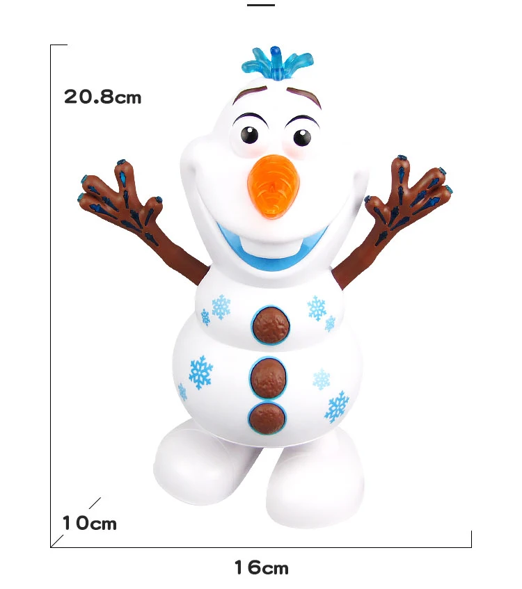 Замороженный танцующий снеговик Олаф робот со светодиодной моделью Детская Игрушка музыкальный фонарик электрическая фигурка для детей Рождественский подарок