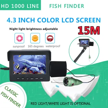 

15M 1200TVL Fish Finder Underwater Fishing Camera 4.3 inch Monitor 6PCS 6W IR LED Night Vision Camera For Fishing