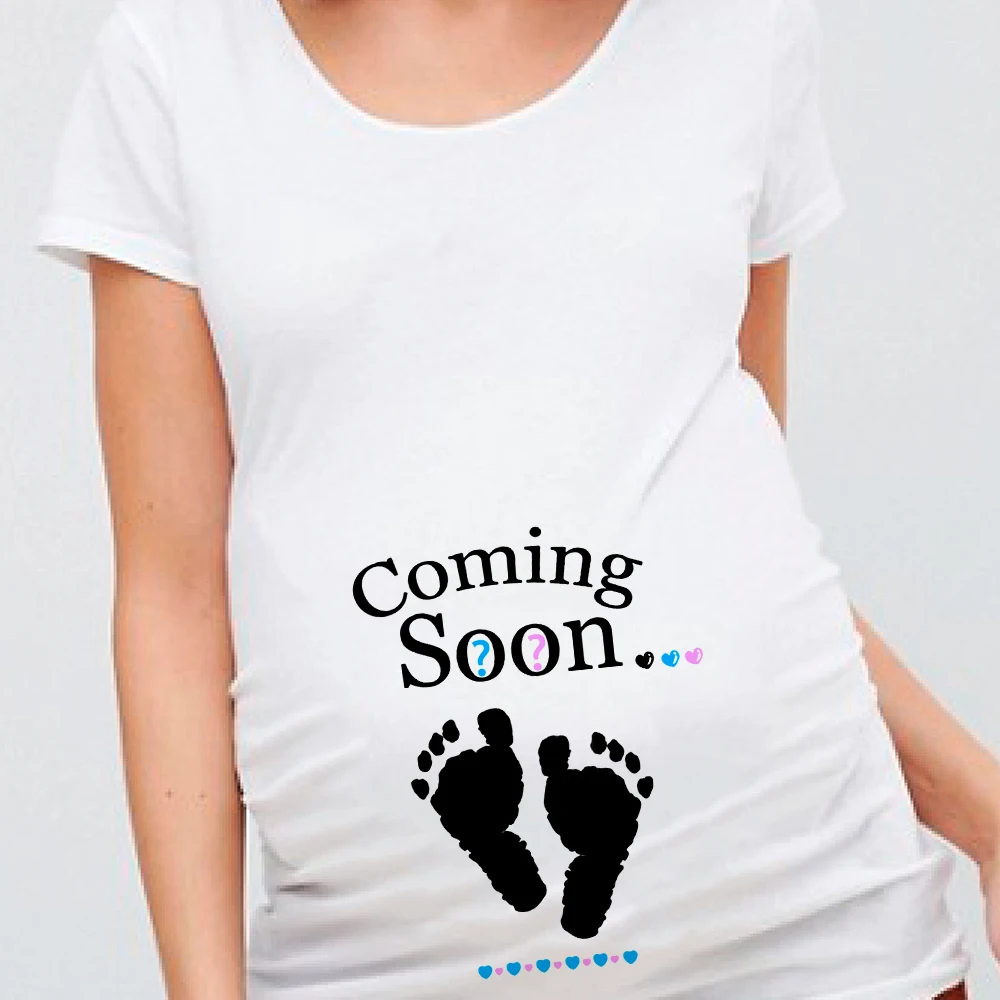 Baby Coming Soon Maternity Tops Baby Loading Pregnancy T Shirt Women Pregnant Clothes Baby on Board Drop Shipping