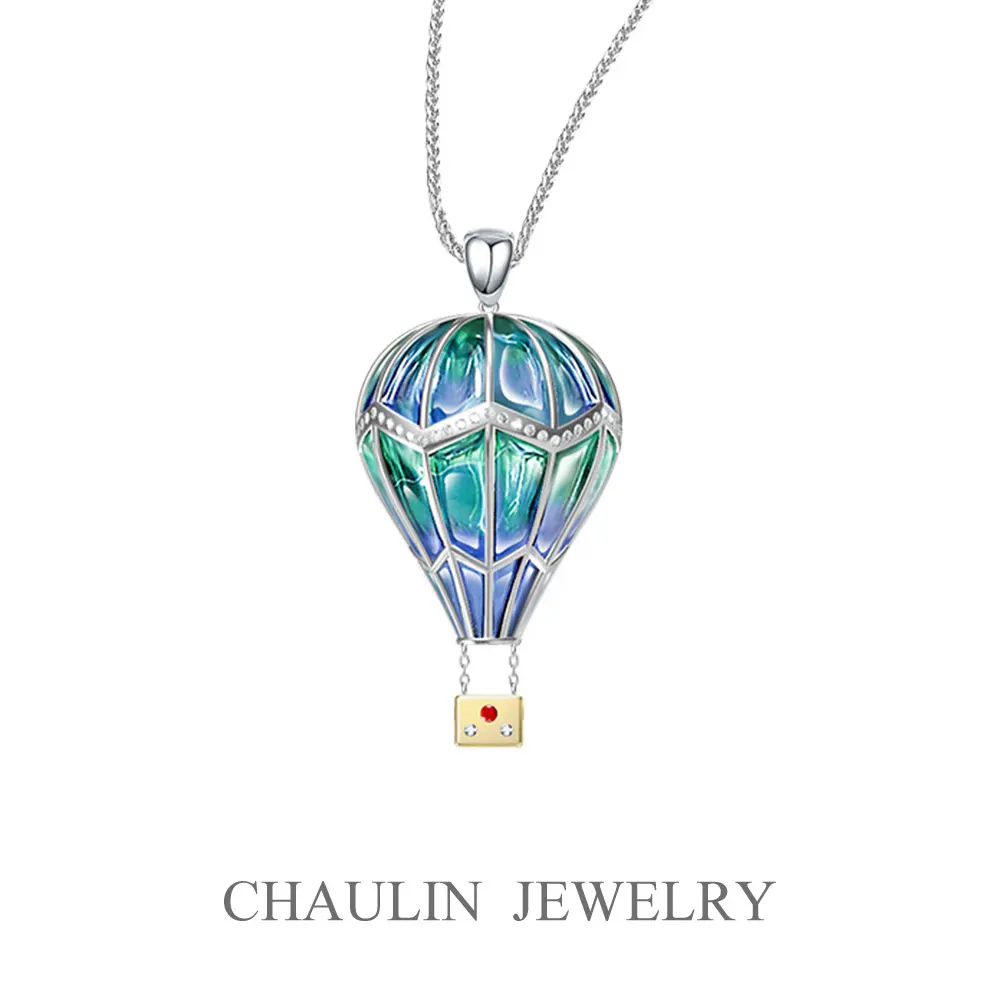 pendant-2 CHAULIN 925 серебряные серьги, dreamland: Воздушная подвеска в виде шара и серьги, эмалевые серьги с пустым окном - Цвет камня: pendant-2
