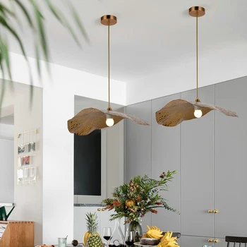 

YOOGEE Luxury LED Pendat Lights Metal Lotus Leaf Shade Lamp Fixtures Living Room Creative Gold Lighting Pendant Art Decor