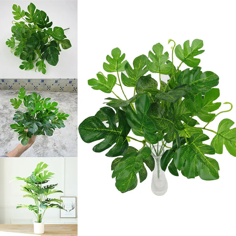 

Festival Ornament Emulational Leaves Foliage Decor Large Artificial Hotel Home Turtle Branch Green Palm Restaurant Prop