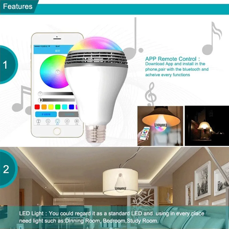 Умный светодиодный RGB Беспроводная лампа Bluetooth динамик лампа 7 Вт музыка игра в помещении свет многоцветный таймер со светодиодной подсветкой Bluetooth динамик