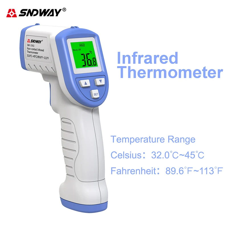 

Portable Infrared Thermometer for Body Adult Non-contact Digital Thermometer Electronic Temperature Test Fever Alarm Termometro