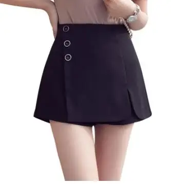 High waist wide leg short 2020 new a line irregular skirts shorts buttons slit hem for women white DV984 |