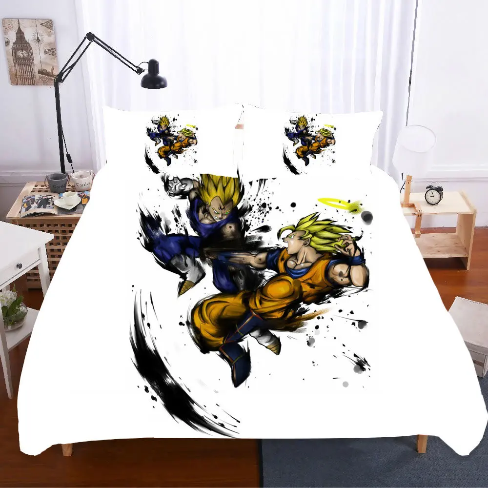 Комплект постельного белья, хлопковое постельное белье, 3D King size, Dragon Ball, домашний текстиль, Комплект постельного белья, высококачественные одеяла и комплекты постельного белья, постельные принадлежности
