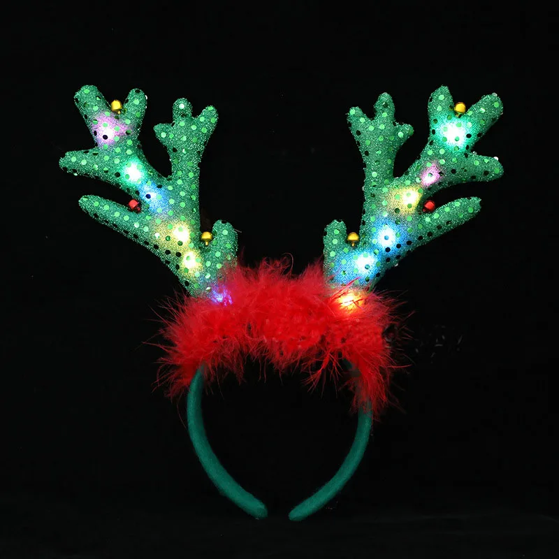 

Headbands Antlers Headpiece LED Hairband Hair Hoop for Kids Carnival Masquerade Party Christmas Decoration 2023 navidad