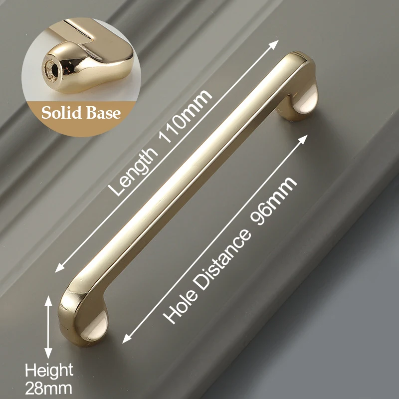 KAK Zinc Alloy Bright Gold Cabinet Pulls Light Luxury Stylish Kitchen Handles for Furniture Drawer Knobs Cabinet Hardware - Цвет: Handle-6088-96BG