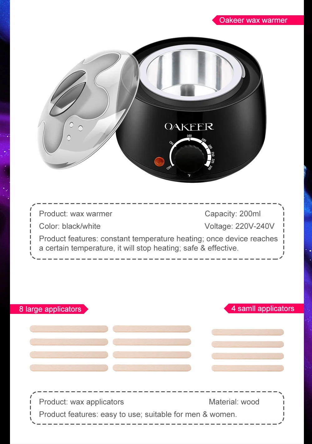 Wax Heater Professional Wax Warmer Hair Removal Kit Depilation Wax