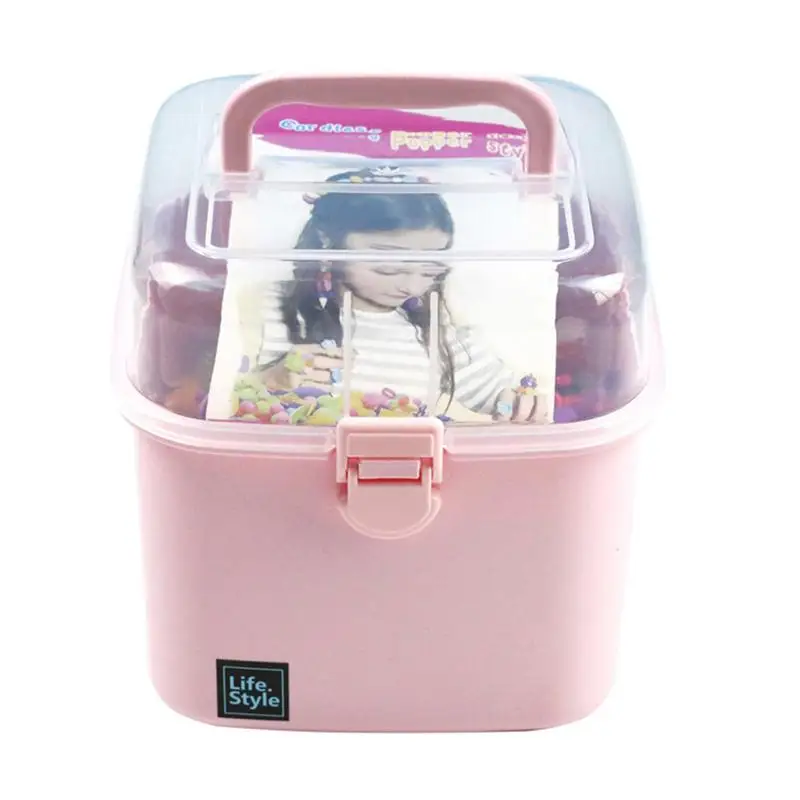 550Pcs Cordless Beads Plastic Durable Reusable Portable DIY Handmade Jewelry Making Bead String Beads for Girls