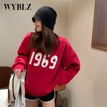 

Women's Fashion Sweet Sweatshirts Spring Autumn Popular Korean Harajuku Sweater Women Simplicity Loose Long Sleeve Oversized Top