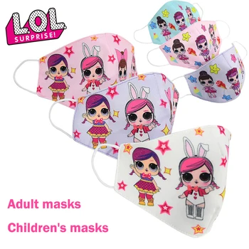 

LOL Surprise Dolls Mouth Face Mask Anti Pollution Kids Dust Respirator Washable Reusable Face Masks Cotton Unisex Mouth Muffle