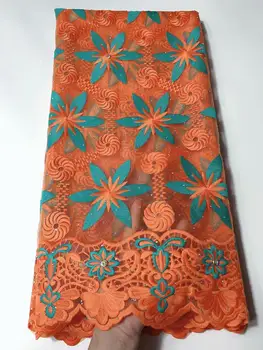 

Swiss lace fabric 2019 heavy beaded embroidery African lace fabrics 100% cotton Swiss voile lace in Switzerland With stones