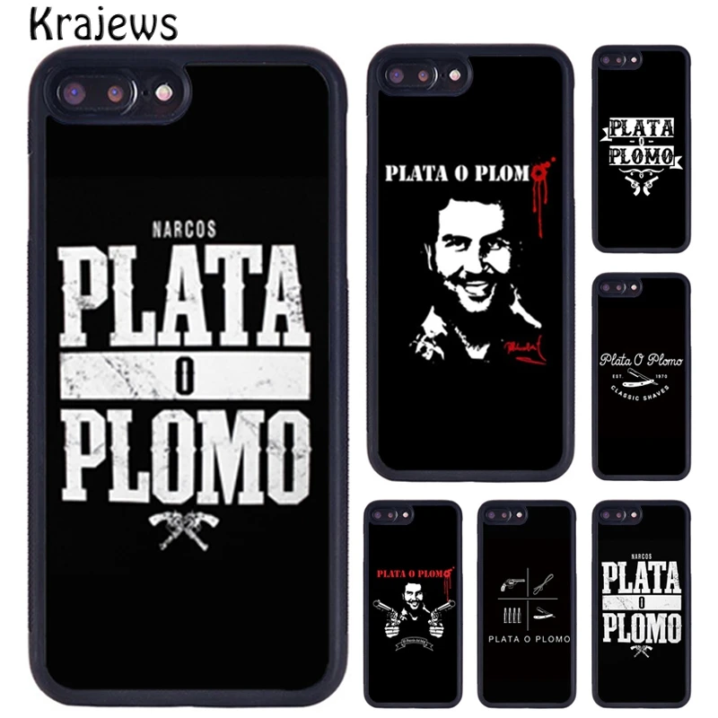 Krajews Plata O Plomo Narcos Pablo Escobar Phone Case For iPhone X XR XS 11 12 13 Pro MAX 5 6 6S 7 8 Plus Samsung S8 S9 S10 | Мобильные