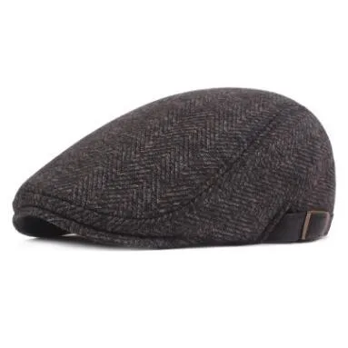 XdanqinX New Winter Men Warm Berets Cotton Velvet Thick Warmth Tongue Caps Men's Brand Cap Adjustable Head Size Dad's Winter Hat - Цвет: Color-1