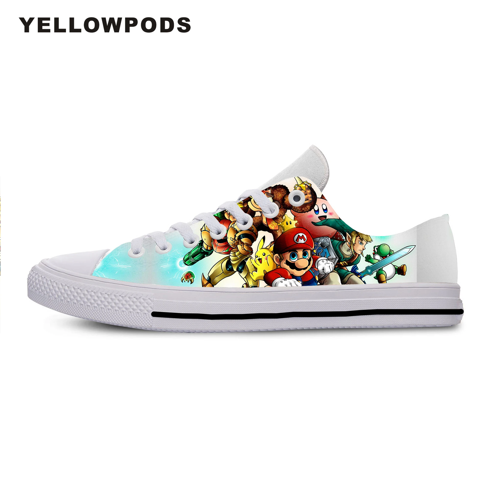 cheap Mens Shoes Casual Latest Harajuku Classic Games Super Mario Men women Super Smash Bros Hip Hop Comfortable White Brand Shoes