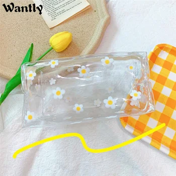 

INS Hot Sale Rogue Dog Transparent PVC High Capacity Pencil Bag Kawaii Storage Bag Purse Card Package Learning Storage Tool