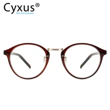 Модные очки Cyxus, ретро круглая оправа, прозрачные линзы для мужчин/женщин, унисекс, очки-8065