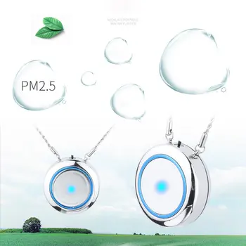 

Personal Air Purifier Necklace USB Portable Air Purifier Wearable Mini Negative Ion Air Freshener No Radiation Low Noise Neutral