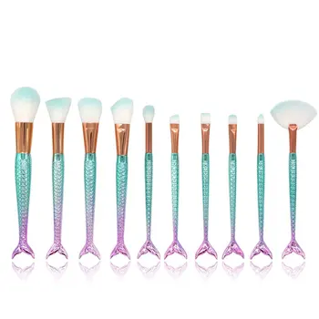 

Makeup Brush 10Pcs Mermaid Makeup Brush Fishtail Set Makeup Brush Beauty Tool Full Set Of Beauty Tools Convenient