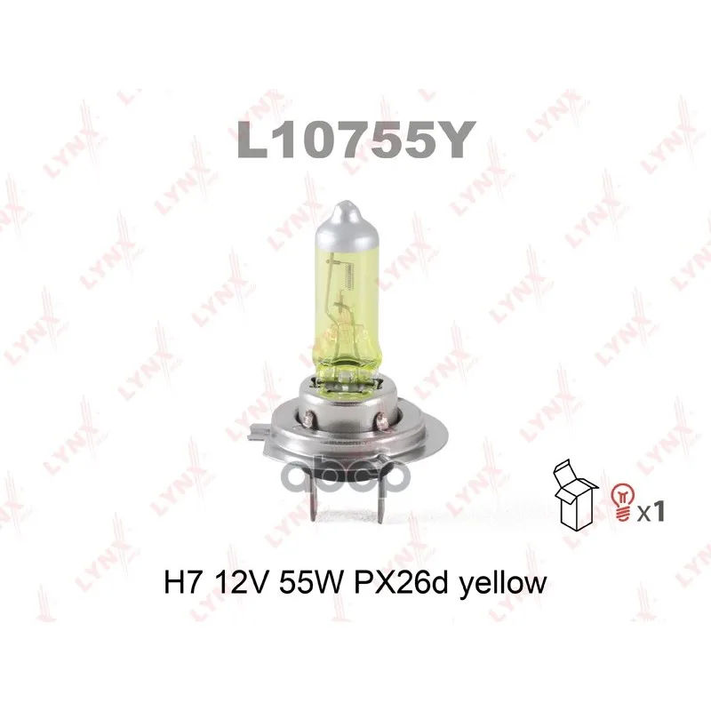 Лампа H7 12v 55w Px26d Yellow H7 12v55w Px26d Yellow LYNXauto арт. L10755Y