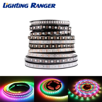 

WS2812B RGB 5050 Led Strip 30/60/144 pixels/leds/m WS2812 Smart Led Light Strip Tape Black/White PCB IP30/65/67 1m/2m/4m/5m 5V