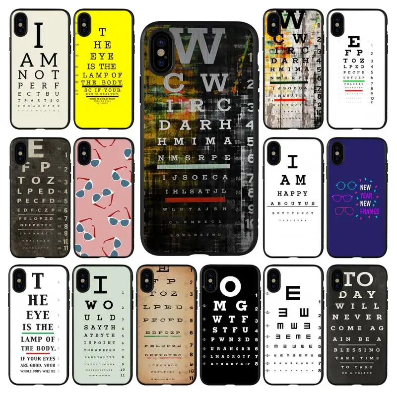Yndfcnb Medical Eye Vision Chart Custodia Per Telefono Per Iphone 13 11 12 Pro Xs Max 8 7 6 6S Plus X 5S Se 2020 Xr Cover