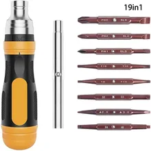 Tournevis à cliquet créatif 19 en 1, Mini tournevis embout Portable utilitaire multifonction kni fe ensemble d'outils tournevis de précision