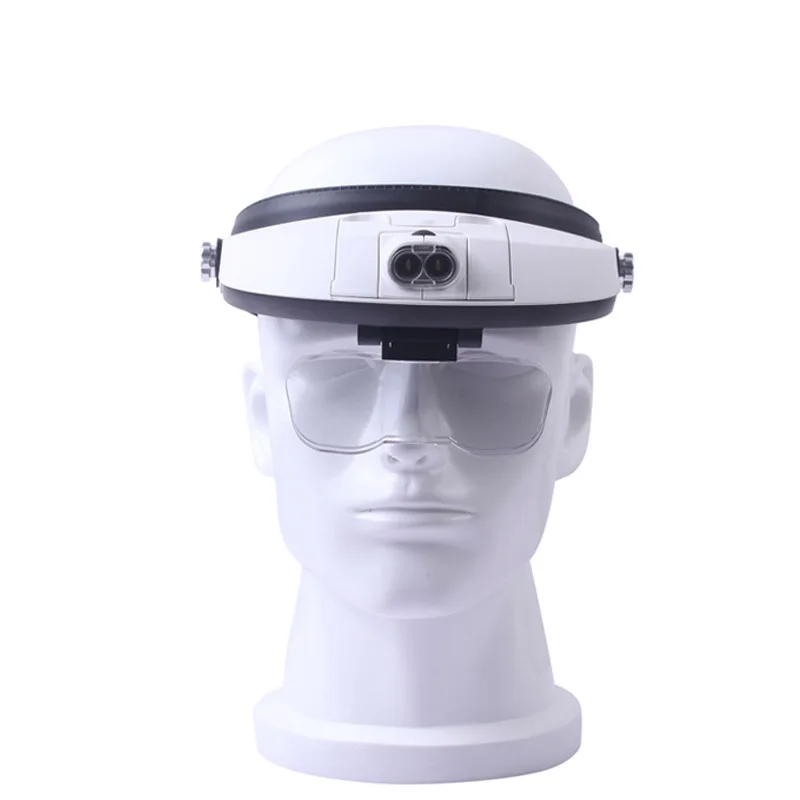 Монтируемые на голову ремонтные увеличительные очки HD линзы с 2LED подсветкой Точные очки для чтения Ювелирные изделия Лупа оценка часы инструмент