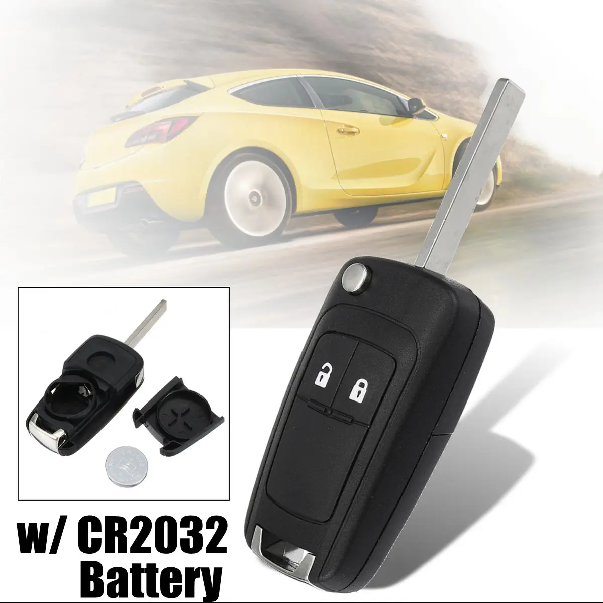 

2 Buttons Car Remote Key Fob Case Shell Blade Cr2032 Battery For Vauxhall for Opel for Astra Insignia Corsa Accessories