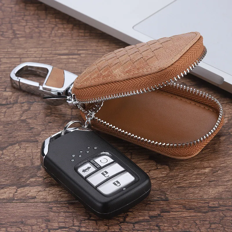 [] Универсальный чехол для ключей автомобиля, кожаный защитный чехол для ключей, аксессуары для стайлинга автомобилей, 3 цвета, L S