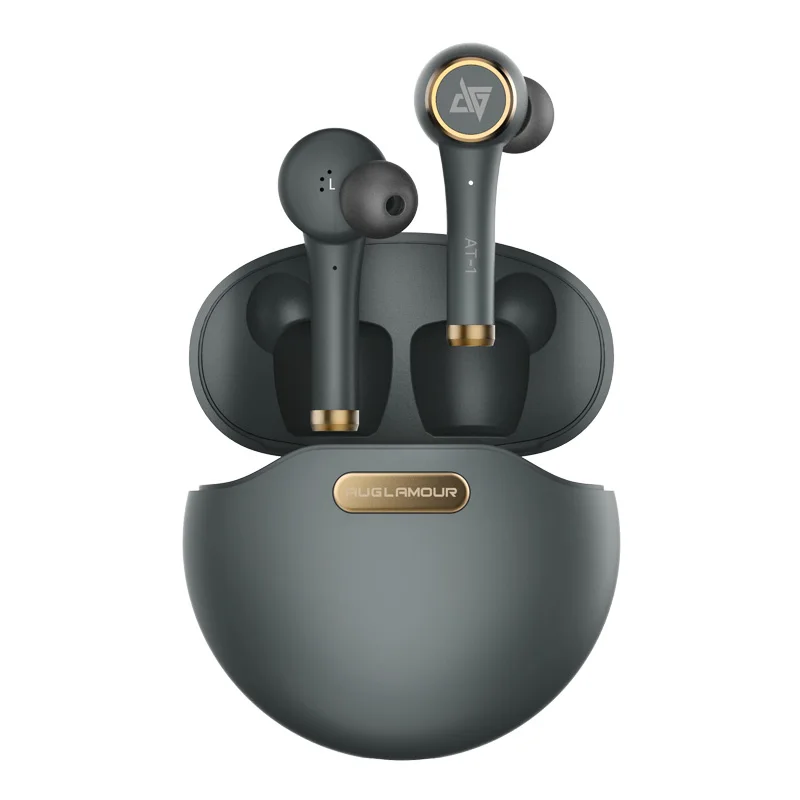 Серый Auglamour AT-1 Bluetooth 5,0 TWS наушники беспроводные наушники fone de ouvido Smart Touch гарнитура шумоподавление наушники - Цвет: Серый