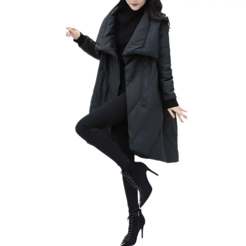 

CNMUDONSI Fashion Elegant Women Parka 2019 Winter Jacket Women Parkas Cotton Padded Jacket Warm Female Long Coat Clothes Tops