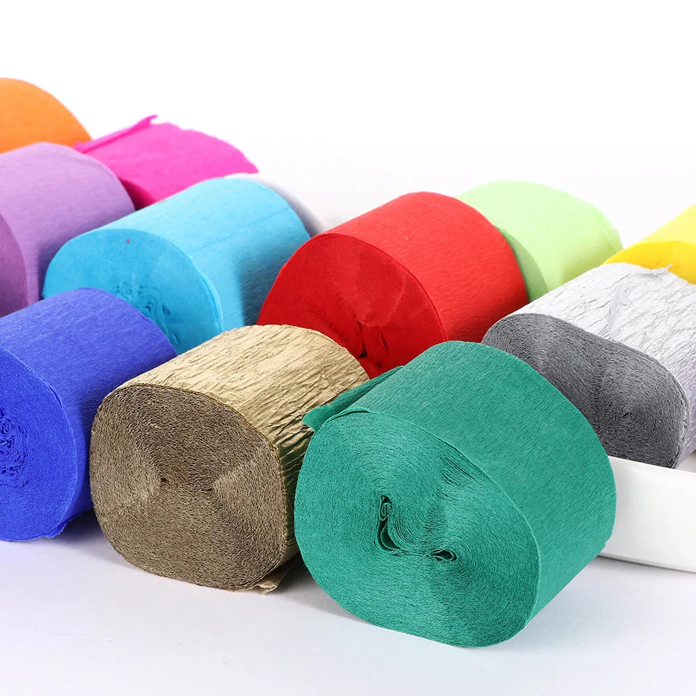 

1 Roll 3.5cm*10m Crepe Paper DIY Craft Wrinkled Paper For Wedding Party Decoration Flower Wrapping Gifts Packing Material