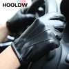 HOOLDW New Winter Gloves Men Women Black PU Leather Cashmere Warm Driving Gloves Mittens Touch Screen Waterproof Tactical Gloves ► Photo 2/5