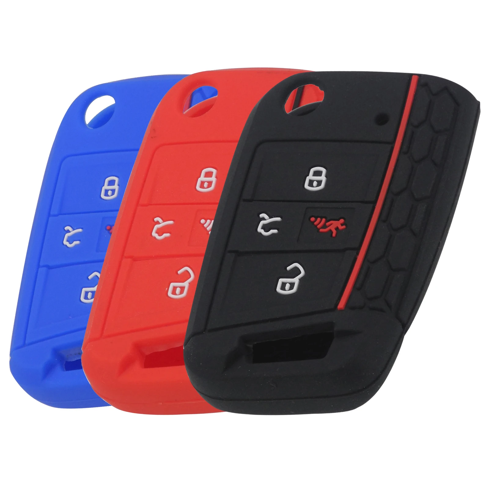 Jingyuqin 30 шт./партия для VW Golf 7 ALLTRACK MK7 для Skoda Octavia A7 SEAT Remote 4 кнопочный чехол силиконовый Флип брелок чехол для кожи