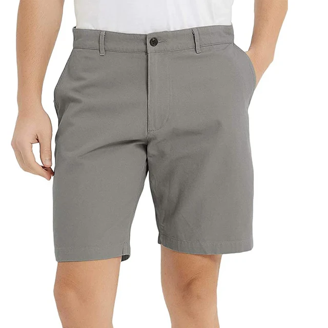 100% Cotton Mens Shorts Casual Classic Fashion Fit Comfy Chino Golf Short US Size Gray