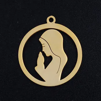 

5pcs/lot Virgin Maria Stainless Steel Jewelry Pendant DIY Charms Wholesale Pendants for Necklaces Making Never Rust
