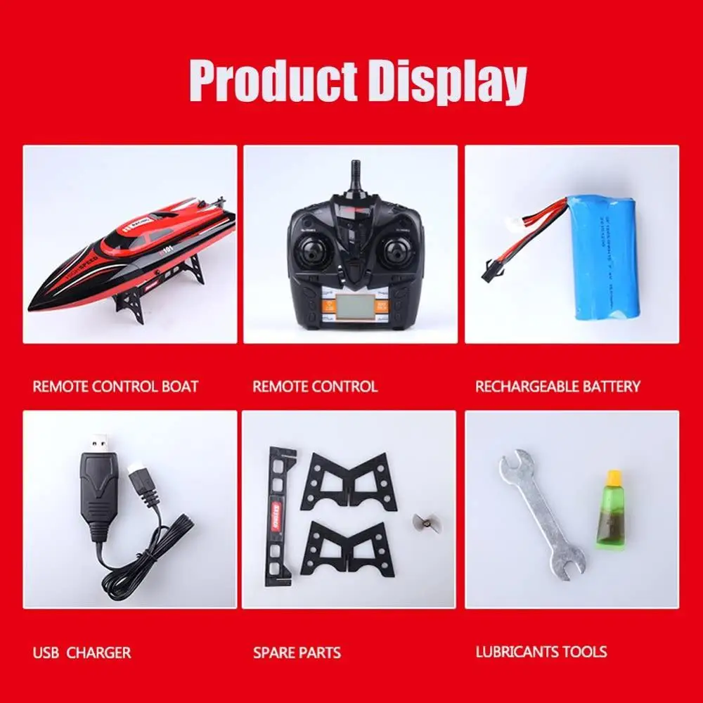 US STOCK TKKJ Remote Control Racing Boat Speed Fast 35km/h 2.4G 4CH H101 H106  for Hobbies Kids Adults on Lake Pool Seas 3