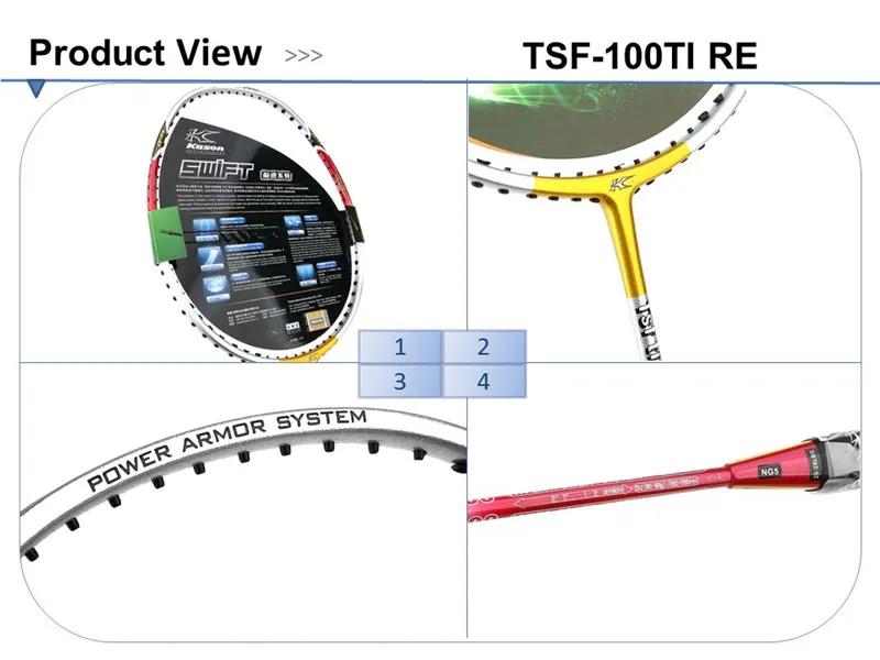 Оригинальные Kason ракетки для бадминтона из углеродного графитового волокна TSF серия 100TI ракетки с бесплатной рукояткой